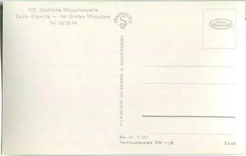 Berlin - Köpenick - HO-Gaststätte Müggelseeperle - Foto-Ansichtskarte