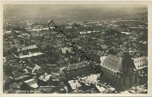 Worms am Rhein - Fliegeraufnahme - Foto-AK - Verlag Südwestdeutsche Luftverkehr AG Frankfurt