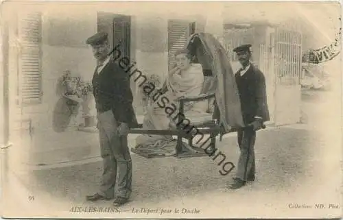 Aix-les-Bains - Le Depart pour la Douche gel. 1905
