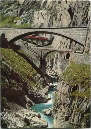 Schöllenen-Schlucht - Teufelsbrücken - Schöllenen-Bahn - Verlag Photohaus Geiger Flims-Waldhaus