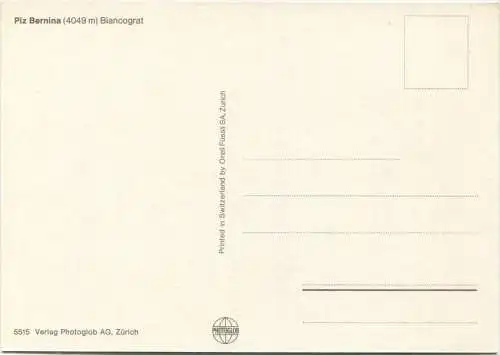 Piz Bernina - Biancograt - AK Grossformat - Verlag Photoglob AG Zürich