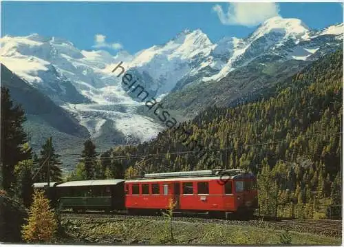 Berninabahn - Morteratschgletscher mit der Bellavista und dem Piz Bernina - AK Grossformat - Verlag Photohaus Geiger Fli
