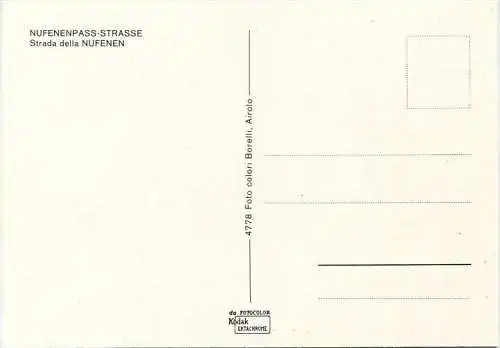 Nufenenpass-Strasse - Strada della Nufenen - AK Großformat - Verlag Borelli Airolo