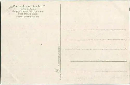 Hahnenklee - Berggasthaus Zum Auerhahn - Verlag R. Lederbogen Halberstadt