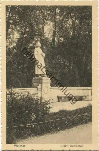 Weimar - Liszt-Denkmal - Rückseite beschrieben 1926