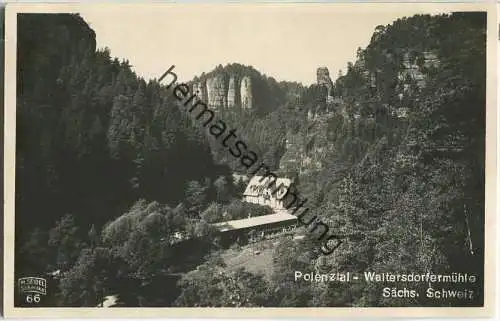 Polenztal - Waltersdorfer Mühle - Foto-Ansichtskarte - Verlag M. Seidel Schmilka