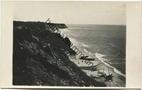 Ostseebad Gross Dirschkeim - Küste - Boote - Foto-AK - Rückseite beschrieben 1930