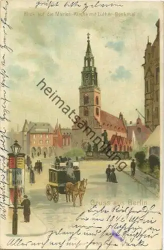 Berlin-Mitte - Marien-Kirche - Luther-Denkmal gel. 1902