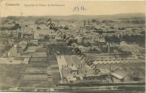 Charleville - Vue prise du Plateau de Berthaucourt - Feldpost - Editeur J. Winling Charleville gel. 1917