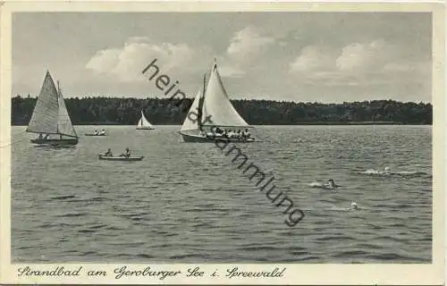 Geroburger See - Strandbad - Byhleguhre - Verlag Walter Meixner Leipzig - Rückseite beschrieben