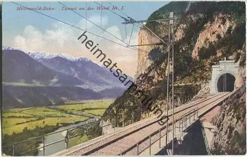 Mittenwald - Bahn - Tunnel an der Wand Nr. I - Verlag Purger & Co München
