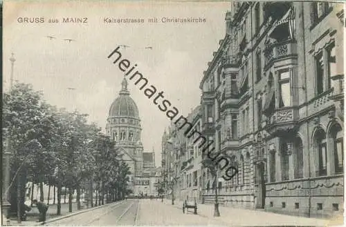 Mainz - Kaiserstraße mit Christuskirche - Verlag Kaspar Suder Mainz