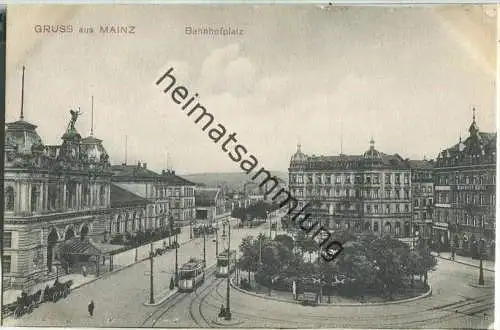 Mainz - Bahnhofsplatz - Straßenbahn - Verlag Kaspar Suder Mainz