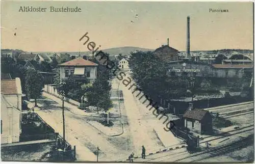 Buxtehude - Altkloster - Panorama - Bahnübergang - Verlag A. Sternberg Hamburg 1909