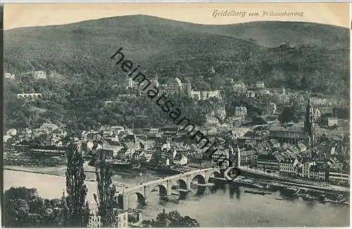 Heidelberg vom Philosophenweg - Verlag Reinicke & Rubin Magdeburg 1908