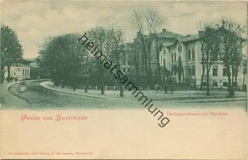 Buxtehude - Harburgerstrasse mit Pfarrhaus - Photographie und Verlag C. Hausmann Buxtehude