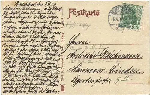 Buxtehude - Breite Strasse - Verlag M. Glückstadt & Münden Hamburg gel. 1913