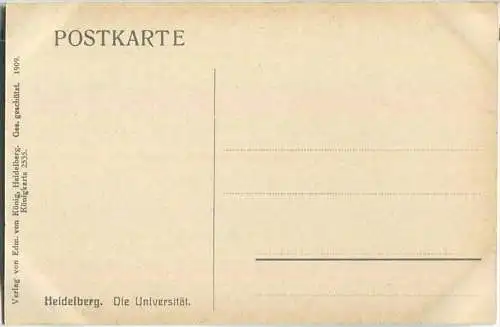 Heidelberg - Universität - Litfaßsäule - Verlag Edm. von König Heidelberg 1909