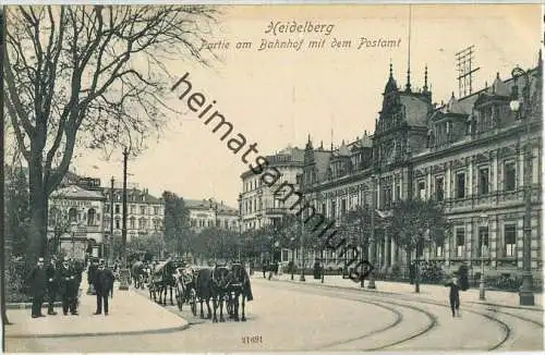 Heidelberg - Bahnhof - Post - Pferdekutsche - Verlag Reinicke & Rubin Magdeburg 1908