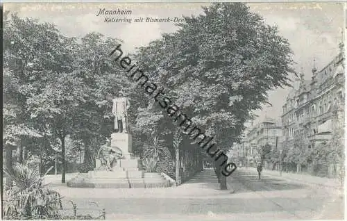 Mannheim - Kaiserring mit Bismarck-Denkmal - Verlag Dr. Trenkler & Co. Leipzig 1906