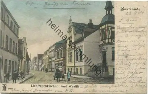 Buxtehude - Liebfrauenkirchhof und Westfleth - Verlag M. Glückstadt & Münden Hamburg gel. 1904