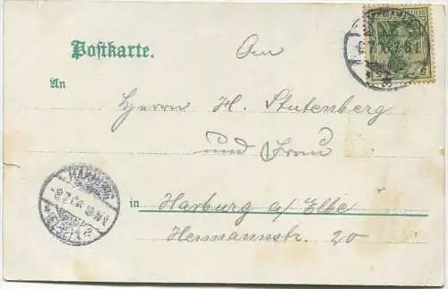 Gruss aus Buxtehude - Ost- und Westfleth - Verlag H. Behning Buxtehude gel. 1906