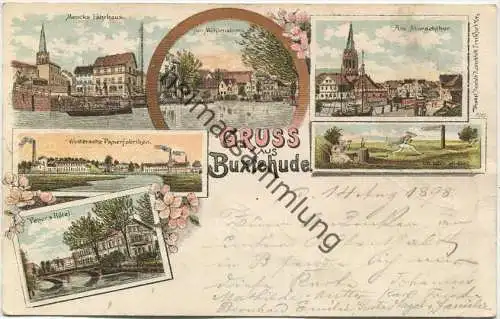 Gruss aus Buxtehude - Mencks Fährhaus - Peper 's Hotel - Am Marschthor - Kunst-Anstalt Rosenblatt Frankfurt a./M.