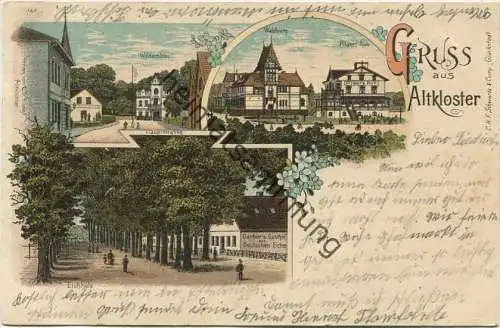 Gruss aus Altkloster - Buxtehude - Hauptstrasse - Eichholz - Pilgers Ruh - Verlag C. D. Bunge Altkloster gel. 1901