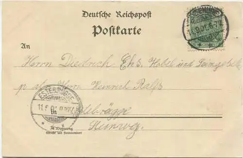 Gruss aus Altkloster - Buxtehude - Hauptstrasse - Eichholz - Pilgers Ruh - Verlag C. D. Bunge Altkloster gel. 1901