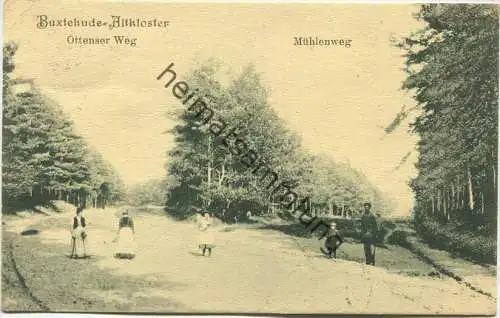 Buxtehude Altkloster - Ottenser Weg Mühlenweg - Verlag M. Glückstadt & Münden Hamburg 1906 gel. 1914