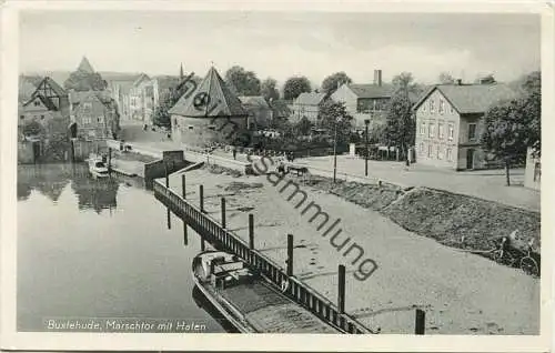 Buxtehude - Marschtor mit Hafen - Verlag C. Hausmann Buxtehude