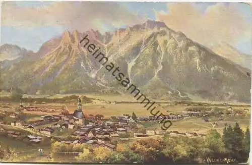 Mittenwald - Künstlerkarte signiert Werner Meier gel. 1907