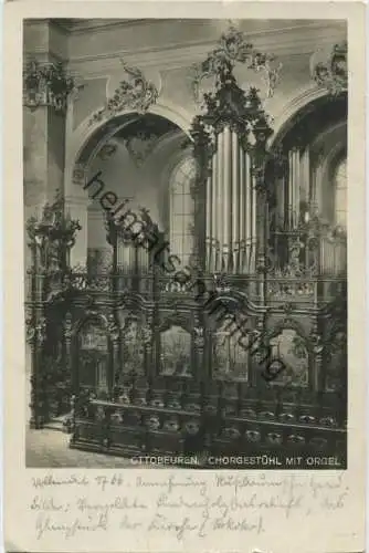 Ottobeuren - Chorgestühl mit Orgel - Foto-AK - Verlag G. Braun Ottobeuren gel. 1937