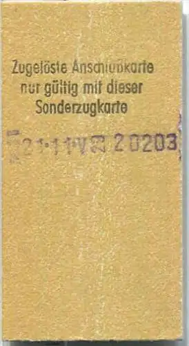 Fahrkarte DB-Touristik-Sonderzug - Stuttgart Hbf nach München - Fahrkarte 2. Klasse 31,00 DM 1979
