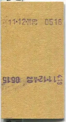 Rückfahrkarte halber Preis - Stuttgart Hbf 5 nach Mannheim - Fahrkarte 2. Klasse 25,00 DM 1984