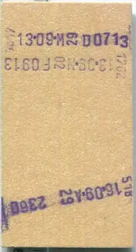 Rückfahrkarte halber Preis - Stuttgart Hbf 5 nach Lindau - Fahrkarte 2. Klasse 31,00 DM 1979