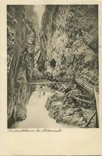 Mittenwald - Leutaschklamm - Verlag Franz Josef Huber München gel. 1923