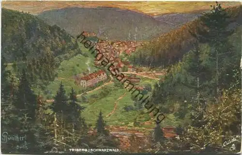Triberg - Künstlerkarte J. Günther Berlin - Verlag Tucks Oilette - Rückseite beschrieben 1911