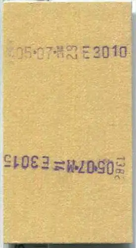 Rückfahrkarte halber Preis - Stuttgart Hbf 5 nach Karlsruhe - Fahrkarte 2. Klasse 16,00 DM 1981