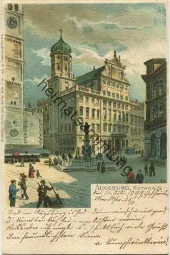 Augsburg - Rathaus - Verlag Ottmar Zieher München gel. 1899