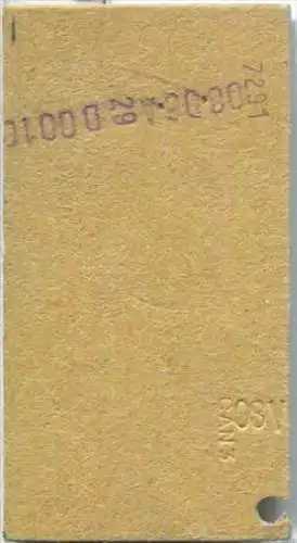 Fahrkarte - Stuttgart - Bad Cannstatt 9 nach Horb - Fahrkarte 2. Klasse 6,20 DM 1966