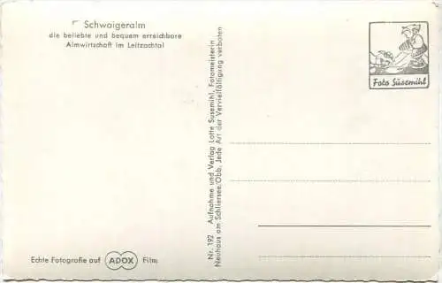 Fischbachau - Elbach - Schwaigeralm - Foto-AK - Verlag Lotte Susemihl Neuhaus