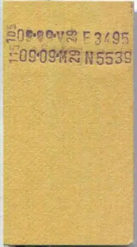 Fahrkarte Halber Preis - Stuttgart Hbf 5 nach Heidenheim - Fahrkarte 2. Klasse 9,00 DM 1984