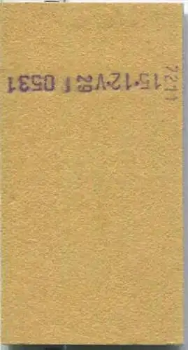 Fahrkarte Halber Preis - Stuttgart Hbf 8 nach Hamm - Fahrkarte 2. Klasse 36,00 DM 1979