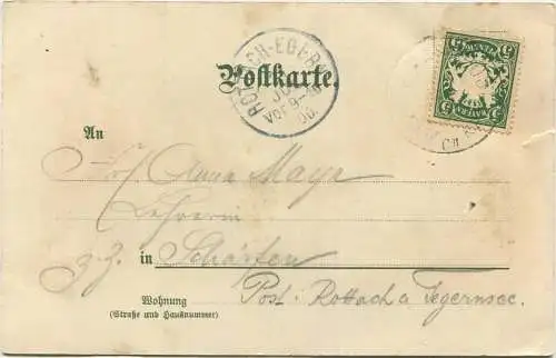 Füssen - Künstlerkarte Otto Strützel - Verlag Eckstein & Stähle Stuttgart gel. 1900