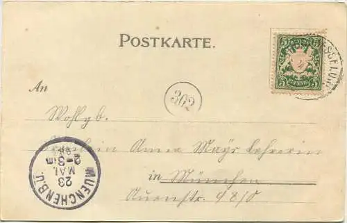 München von Süden gesehen (Grosshesselohe) - Verlag Männer & Kürschner München gel. 1898