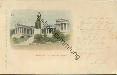 München - Bavaria mit Ruhmeshalle - Verlag A. Buchholz München gel. 1898