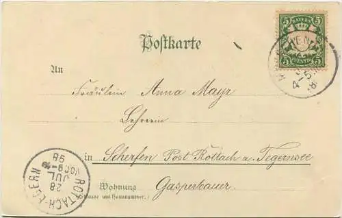 München - Bavaria mit Ruhmeshalle - Verlag A. Buchholz München gel. 1898