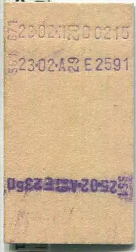 Berufstätigen Rückfahrkarte - Stuttgart Hbf 2 nach Friedrichshafen - Fahrkarte 2. Klasse 42,00 DM 1979