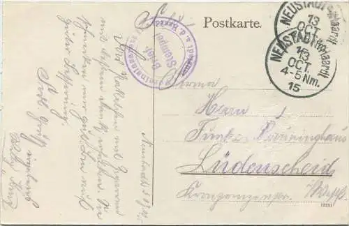 Neustadt a. Haardt - Höhere Töchterschule - Feldpost gel. 1915